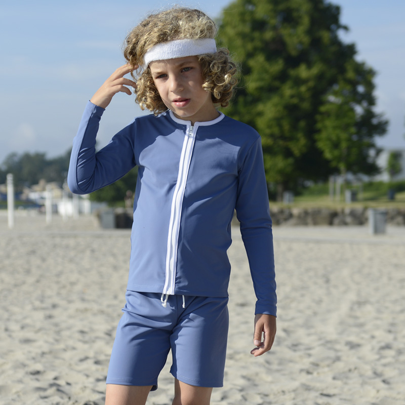 Scheiden behalve voor Notebook UV Shirt Nordic Blue met rits| Zwemshirt - StoereKindjes: de UV specialist
